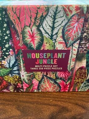 Houseplant Jungle Multi Puzzle Set - Vibrant Pink & Green